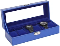 Sapphire Blue Hexa Leather Watch Box