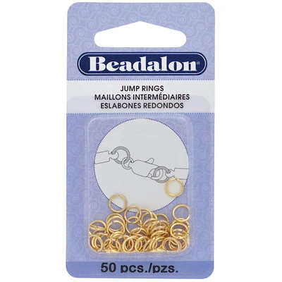 12 Packs: 50 ct. (600 total) Beadalon® Gold Round Jump Rings