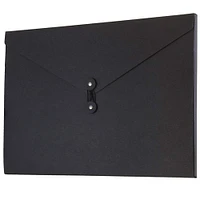 JAM Paper Black Kraft Portfolio with Button and String Tie Closure 9.25" x 14.375"