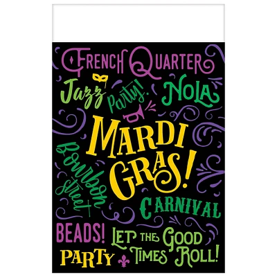 84" Mardi Gras Good Times Plastic Table Cover