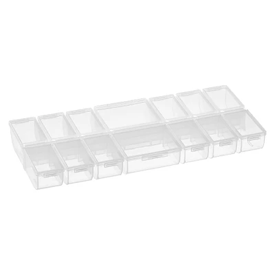 Clear 14-Compartment Flip Top Bead Organizer by Bead Landing™