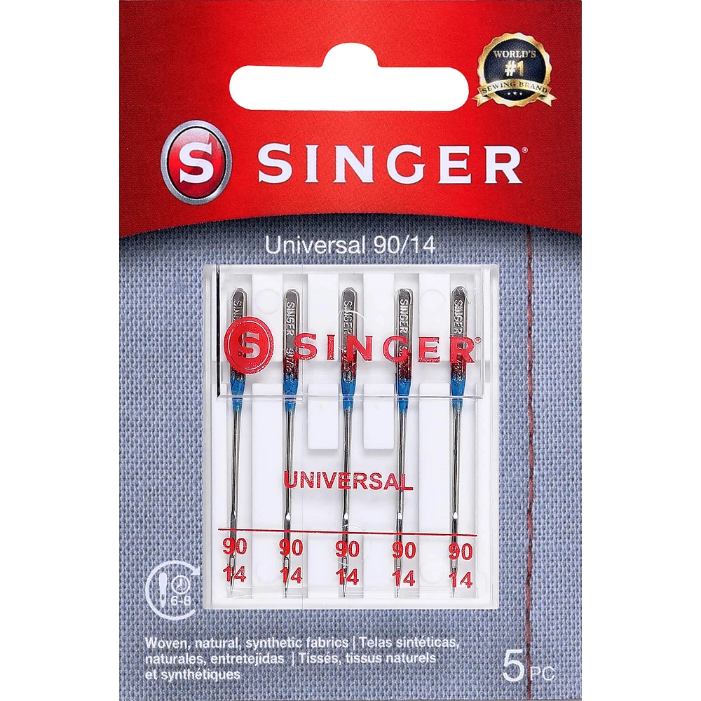 SINGER® Size 90/14 Universal Regular Point Sewing Machine Needles, 5ct.