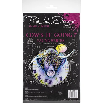 Pink Ink Designs® Cow's It Going A5 Clear Stamp Set