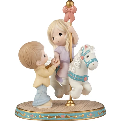 Precious Moments 8" Your Love Makes My World Go Round Bisque Porcelain & Metal Figurine