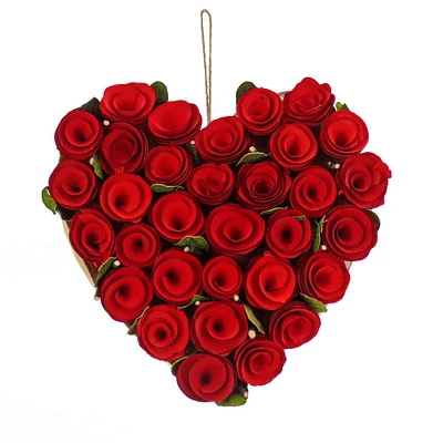 10" Artificial Valentine's Red Roses Heart