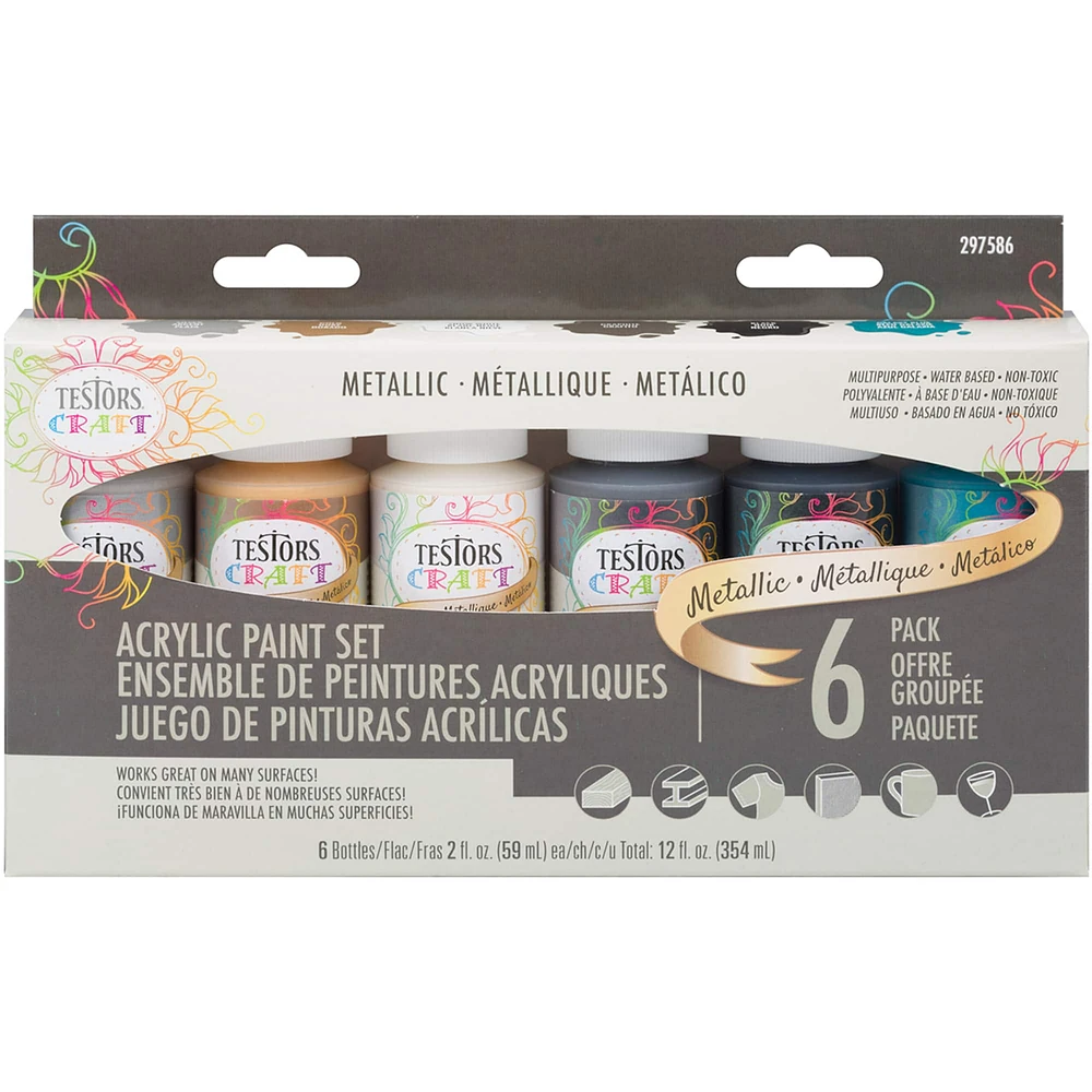 Testors® Craft Metallic Jewels Acrylic Paint Set