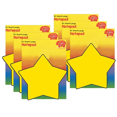 Creative Shapes Ect.™ Large Star Notepads,  6 Packs of 50