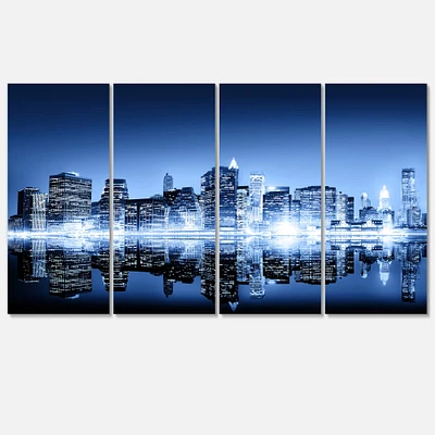 Designart - Night New York City Mirrored