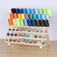 Natural 60-Spool Wooden Sewing Thread Organizer Rack