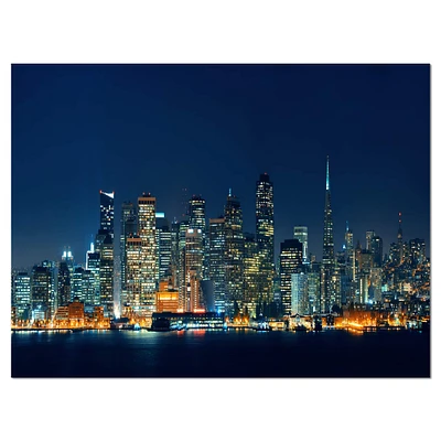 Designart - San Francisco Skyline at Night - Cityscape Canvas Print