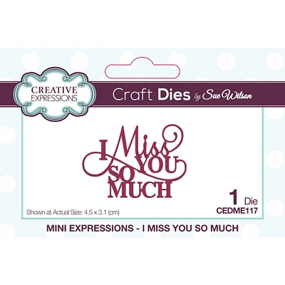 Creative Expressions Craft Dies by Sue Wilson I Miss You So Much Mini Expressions