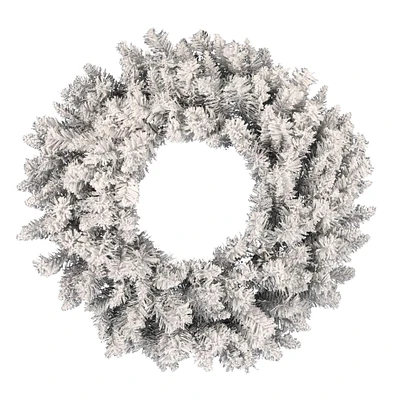 48" Unlit Frosted Silver Artificial Christmas Wreath