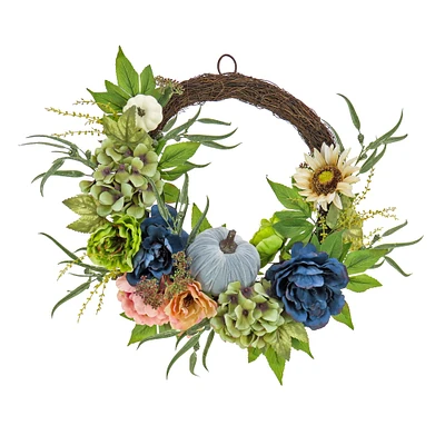 24'' Floral Decorated Harvest Wreath