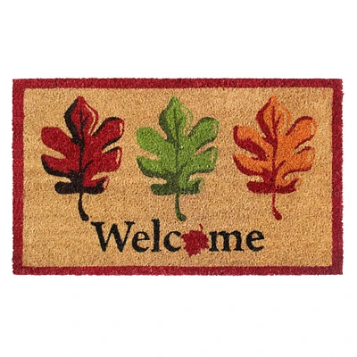 RugSmith Multi Machine Tufted Welcome Fall Leaves Doormat