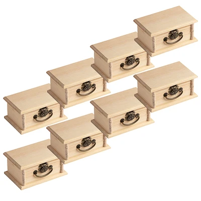 8 Pack: 5" Wood Box with Handle by Make Market®