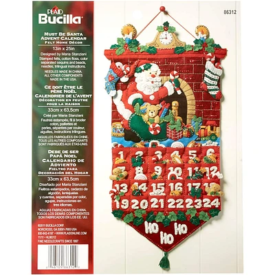 Bucilla Must Be Santa Advent Calendar Felt Kit