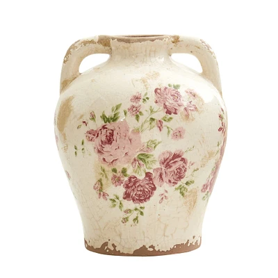 8" Tuscan Ceramic Floral Print Vase