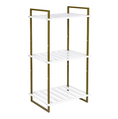 6 Pack: Honey Can Do Olive & White 3-Tier Tubular Metal Shelf