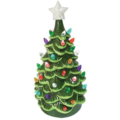 Santa's Workshop 14" Green Ceramic Tree