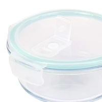 Martha Stewart Round Glass Food Storage Container with Locking Lid