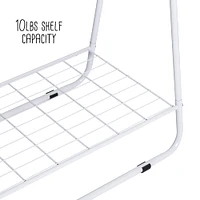 Honey Can Do White Clothing Rack with Shelves and Hanging Bar