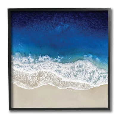 Stupell Industries Clear Blue Ocean Tropical Beach Aerial View, 12" x 12"