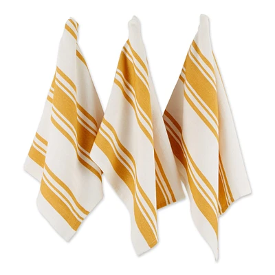 DII® Honey Gold Chef Stripe Dish Towels, 3ct.