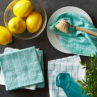 DII® Aqua Combo Windowpane Dishcloths, 6ct.