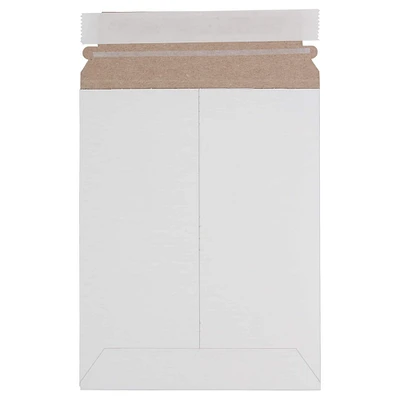 JAM Paper 7" x 9" White Flat Photo Mailer Peel & Seal Closure Envelopes, 6ct.