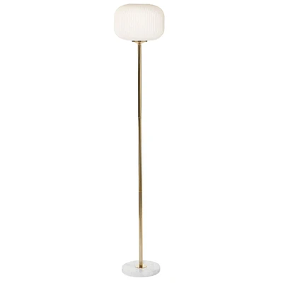 CosmoLiving by Cosmopolitan White Metal Modern Floor Lamp, 64" x 12" x 12"