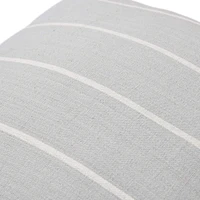 Gray Square Interwoven Stripe Cotton Pillow Cover