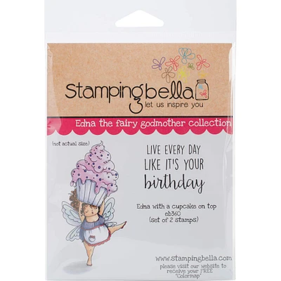 Stamping Bella Edna With A Cupcake On Top Cling Stamps