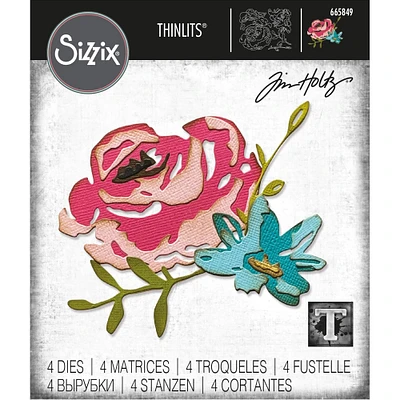 Sizzix® Thinlits® Brushstroke Flowers #4 by Tim Holtz Die Set