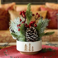 Christmas Mix IN 4.25" Ceramic Reverse Tree Pot