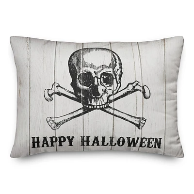 Happy Halloween Skull Throw Pillow