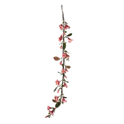 6ft. Dark Pink Magnolia Garland