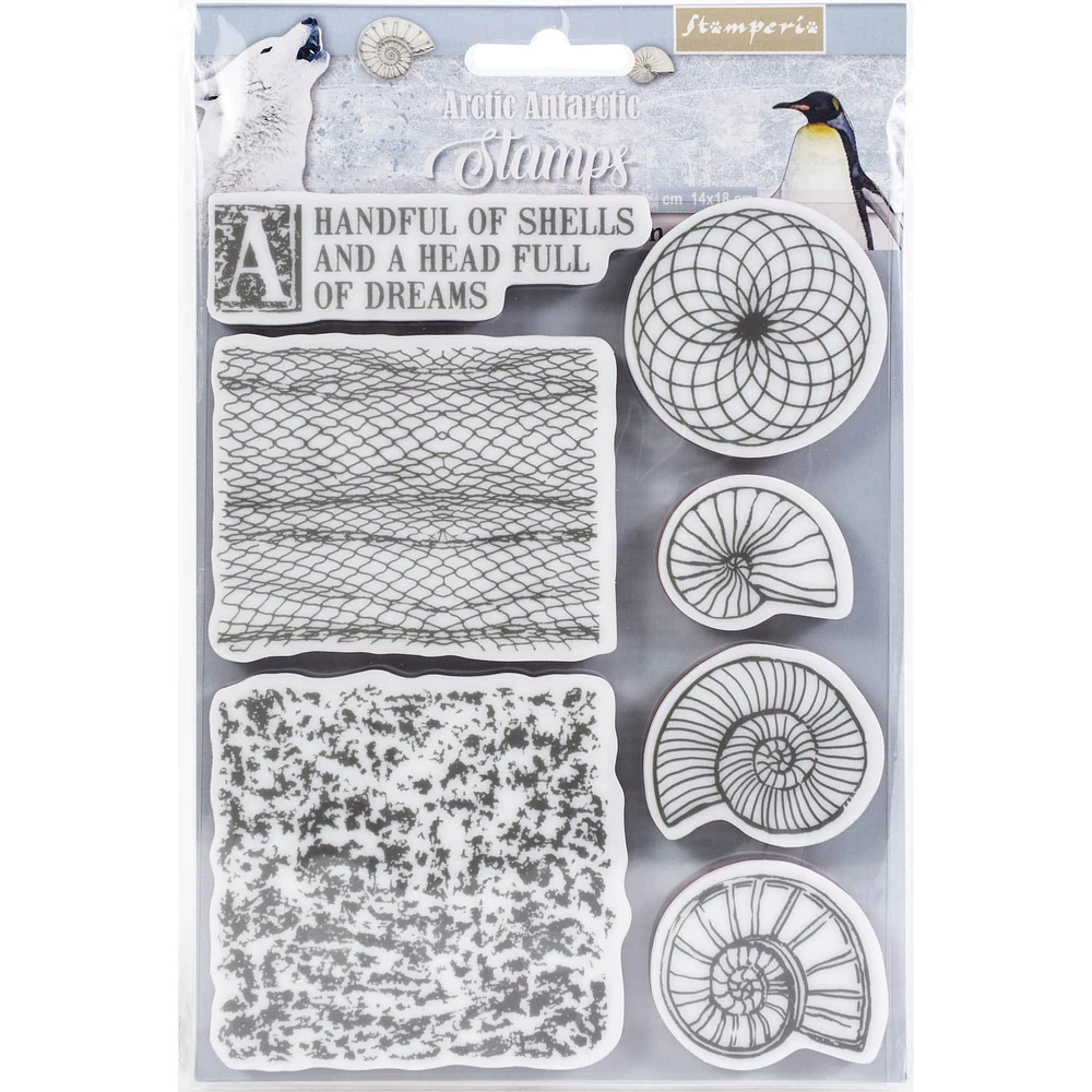 Stamperia Shells Arctic Antarctic Cling Rubber Stamp