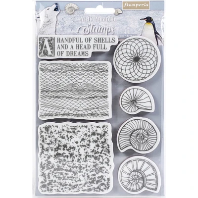 Stamperia Shells Arctic Antarctic Cling Rubber Stamp