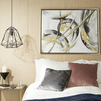 CosmoLiving by Cosmopolitan Gold Contemporary Abstract Canvas Wall Art