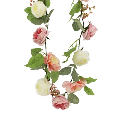 6ft. Pink & Cream Rose Garland by Ashland®