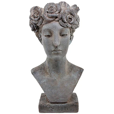 Design Toscano 12" Flora Roman Nymph of Flowers Sculptural Head Planter