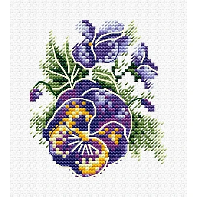 MP Studia Pansies Counted Cross Stitch Kit