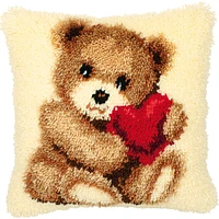 Vervaco Bear Cub with Heart Cushion Latch Hook Kit