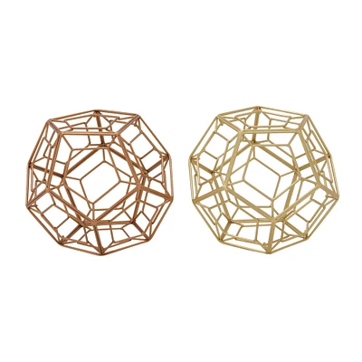 Bronze & Gold Metal Modern Orb Set