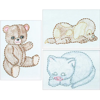 Jack Dempsey Huggable Animals Stamped Embroidery Samplers Kit