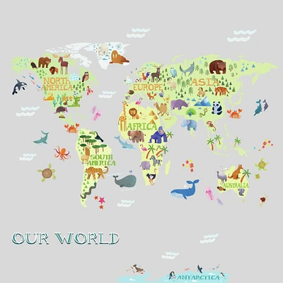 RoomMates Kids World Map Peel & Stick Giant Wall Decals