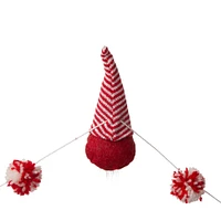 Glitzhome® 6ft. Red & White Fabric Christmas Gnome Garland, 2ct.