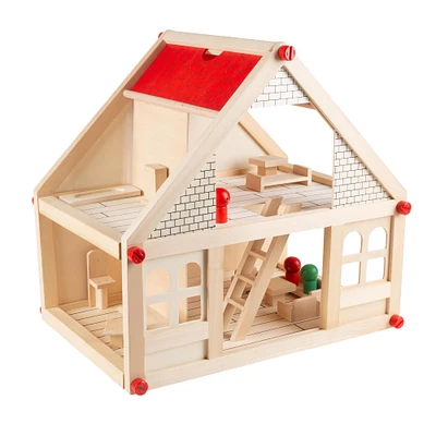 2 Story Wood Dollhouse Playset