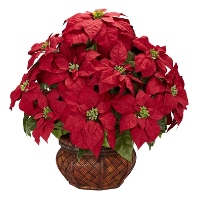 22" Potted Poinsettia with Decorative Planter