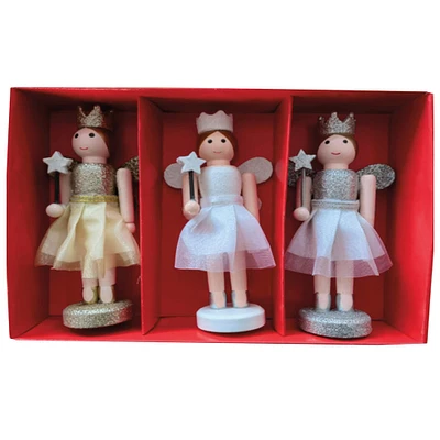 Santa's Workshop 5" Fairy Princess Nutcracker Ornaments Set